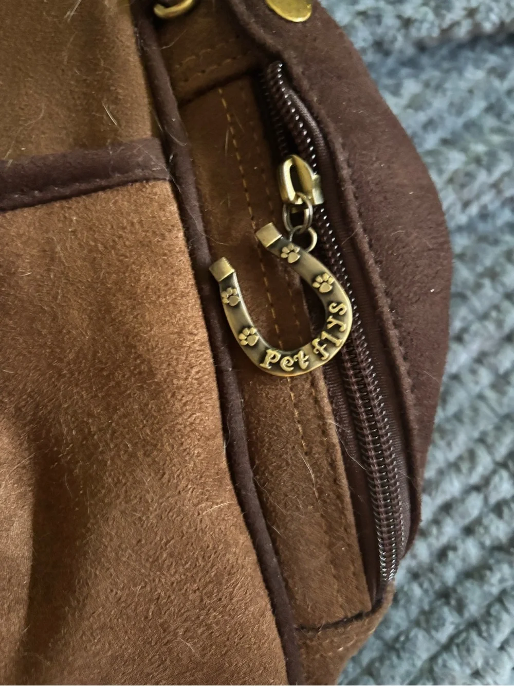 Brown Suede upscale airline carrier for spoiled pups! RARE!